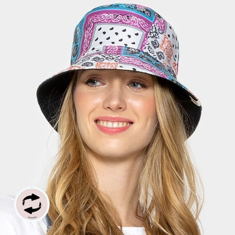 Paisley print bucket hat
